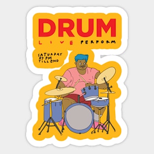 Drum live Sticker